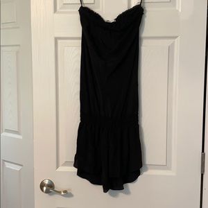 Black silk romper